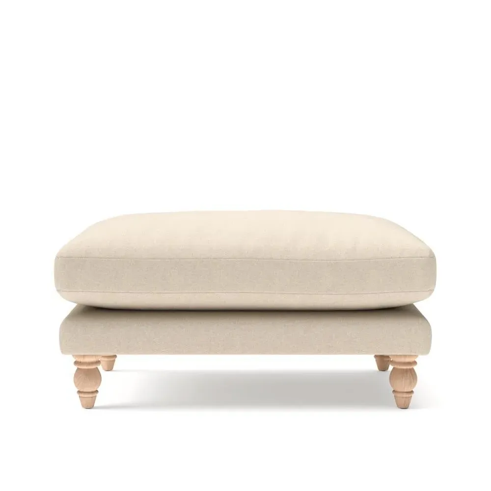 Foot Stool - White, House Linen Mix