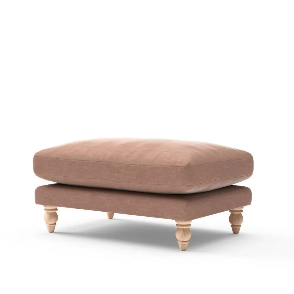 Footstool - Dusky Rose, Eco Chenille
