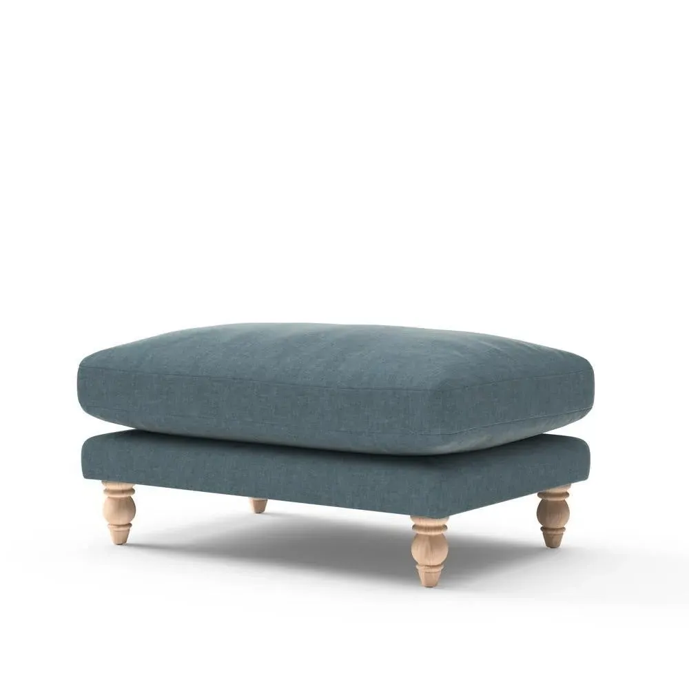Footstool - Teal, Eco Chenille