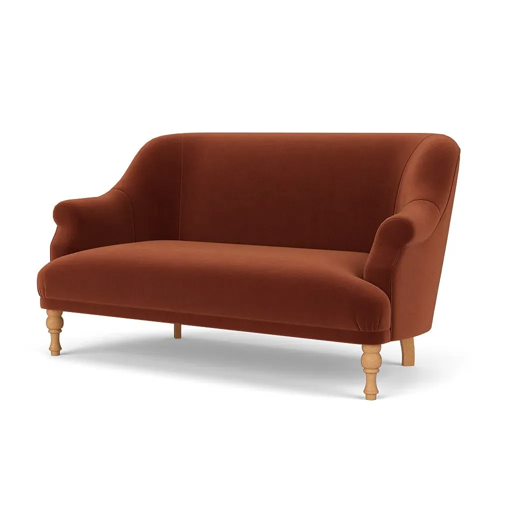 2-Seater Sofa - Brick, Matt Velvet