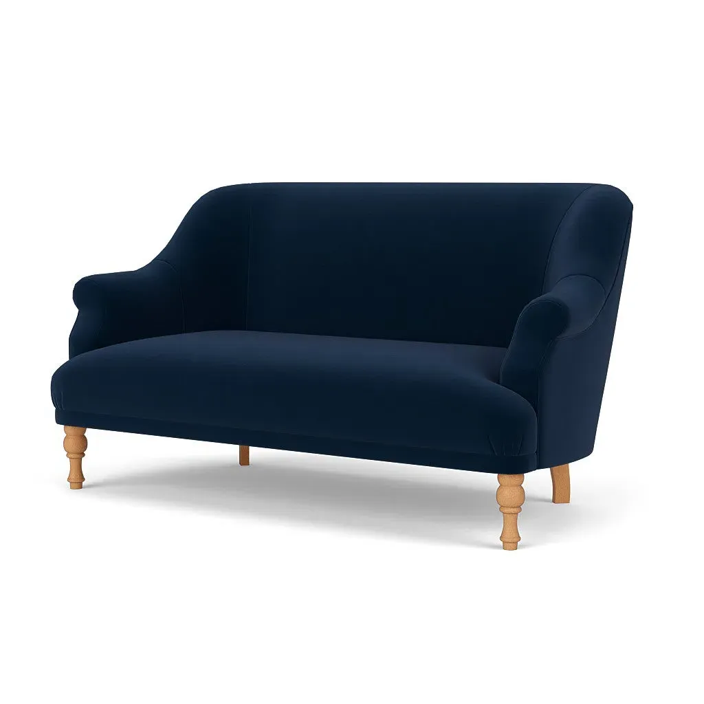 2-Seater Sofa - Deep Blue, Matt Velvet