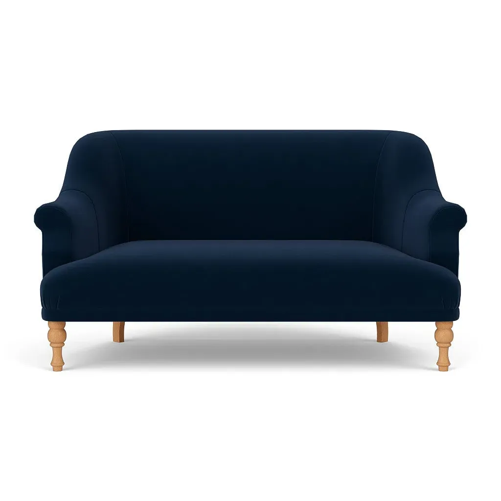 2-Seater Sofa - Deep Blue, Matt Velvet