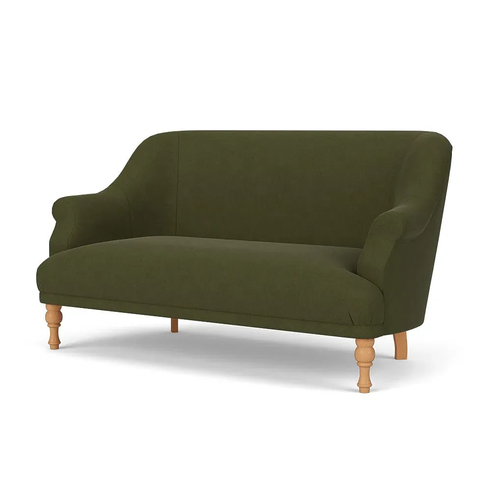 2-Seater Sofa - Forest Green, Linen Mix