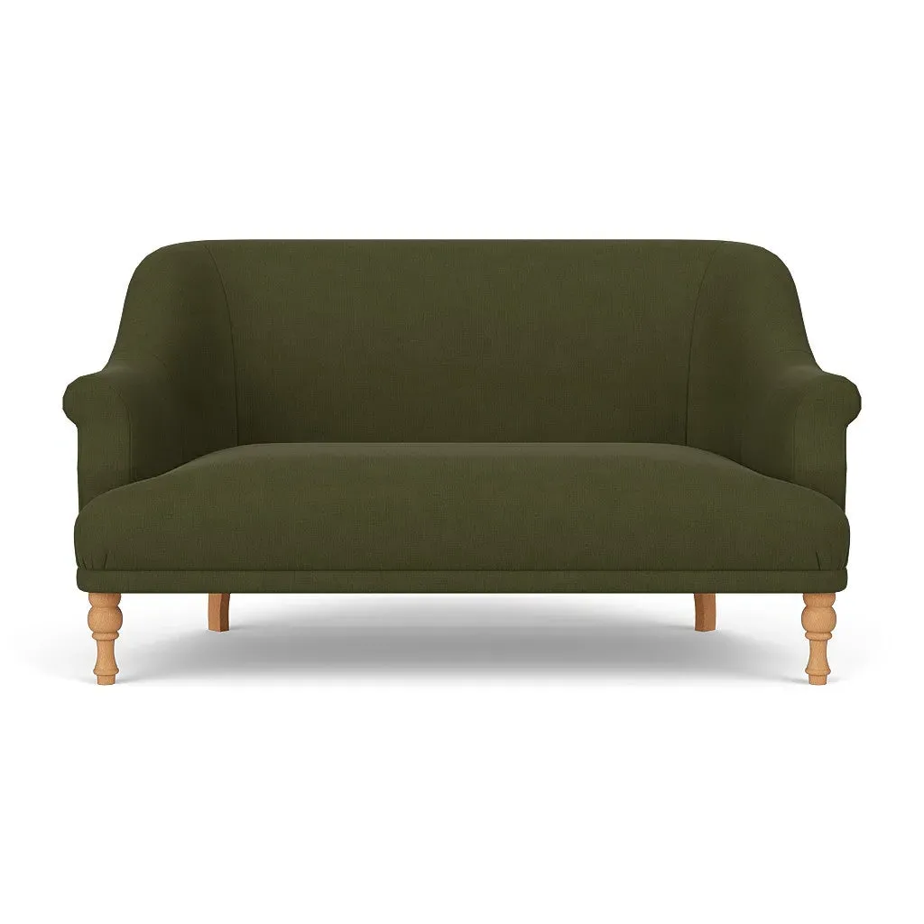 2-Seater Sofa - Forest Green, Linen Mix