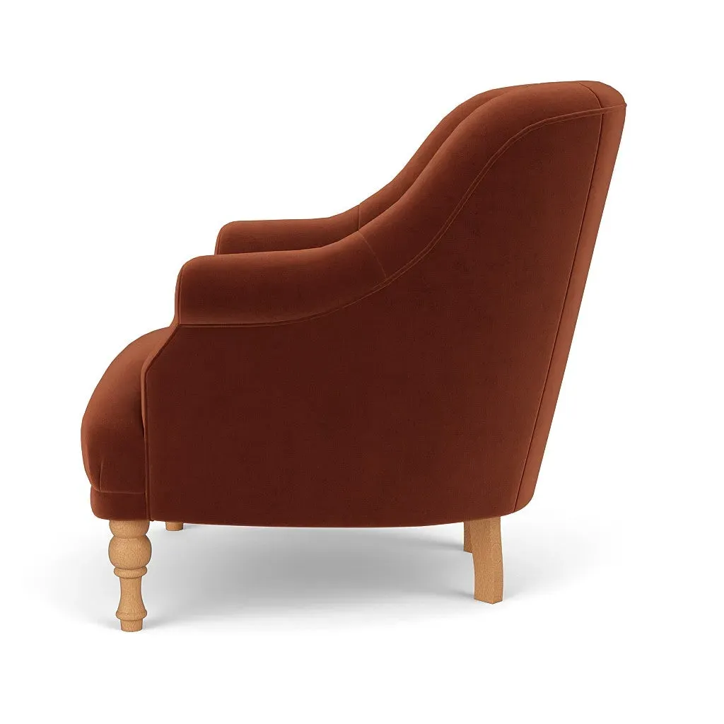 Armchair - Brick, Matt Velvet