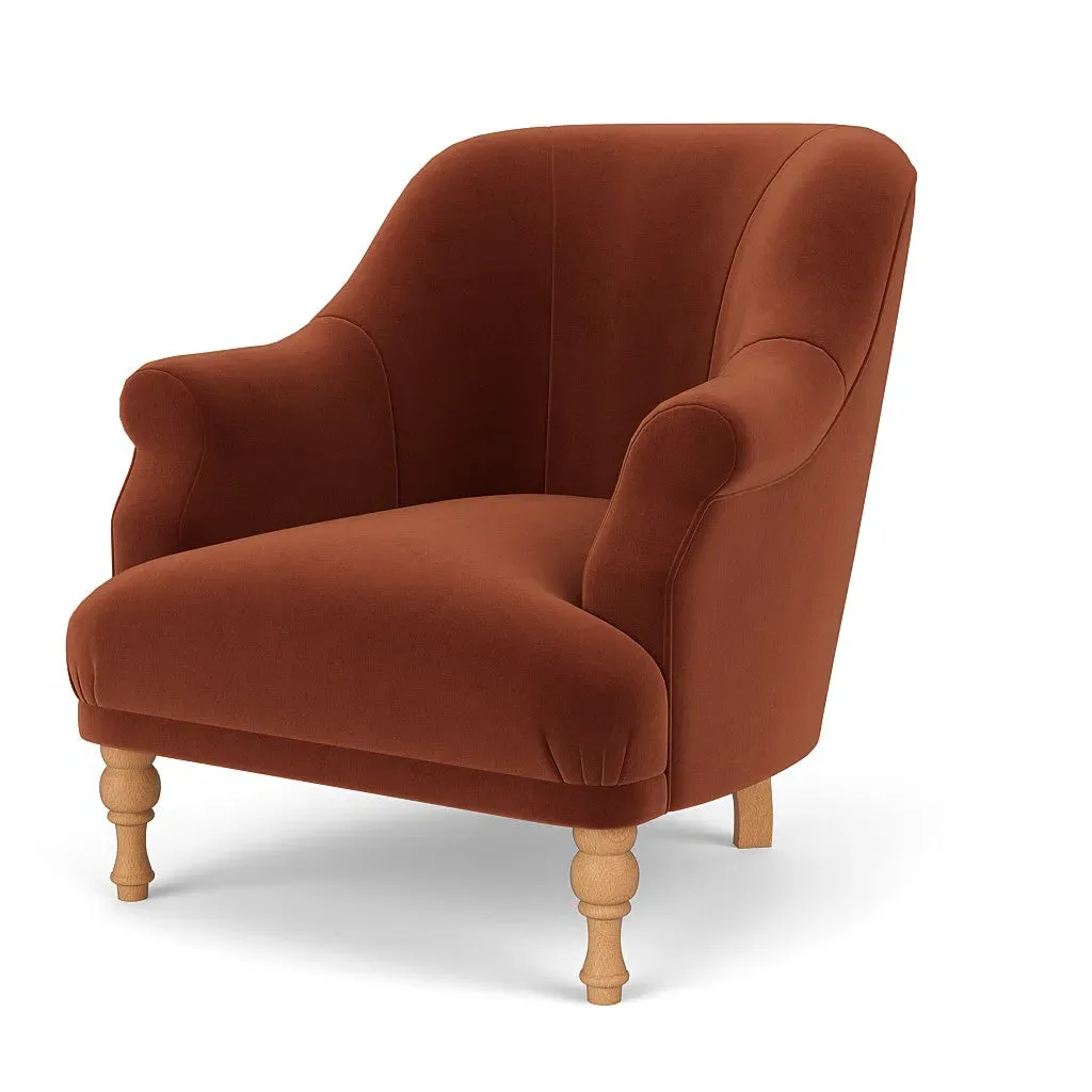 Armchair - Brick, Matt Velvet