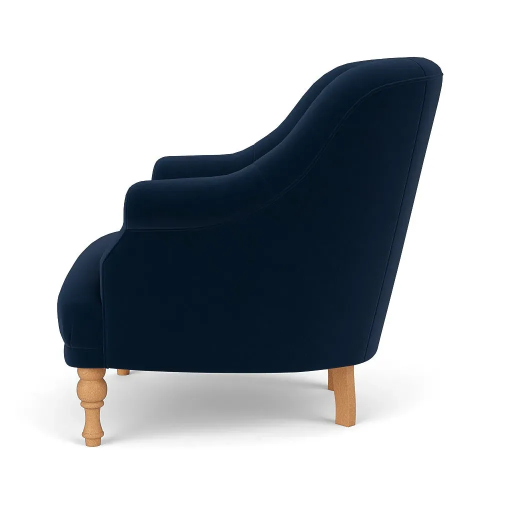 Armchair - Deep Blue, Matt Velvet