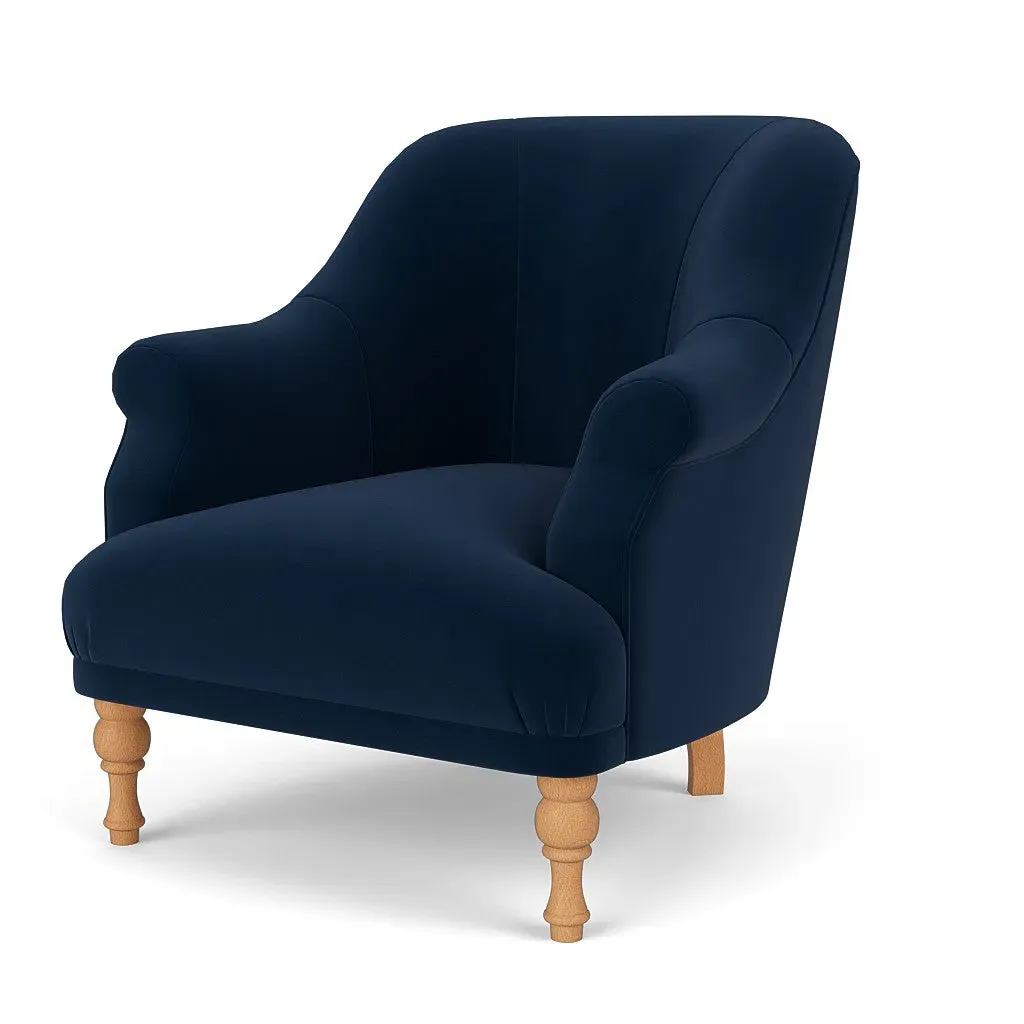 Armchair - Deep Blue, Matt Velvet