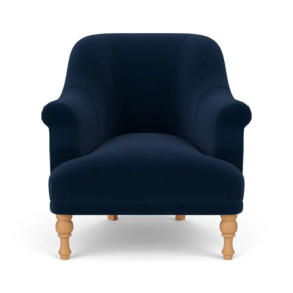 Armchair - Deep Blue, Matt Velvet