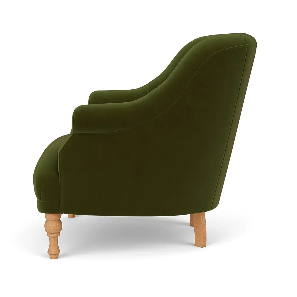 Armchair - Forest Green, Matt Velvet