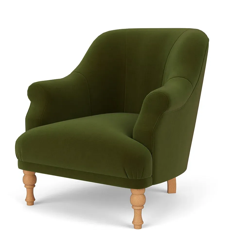Armchair - Forest Green, Matt Velvet