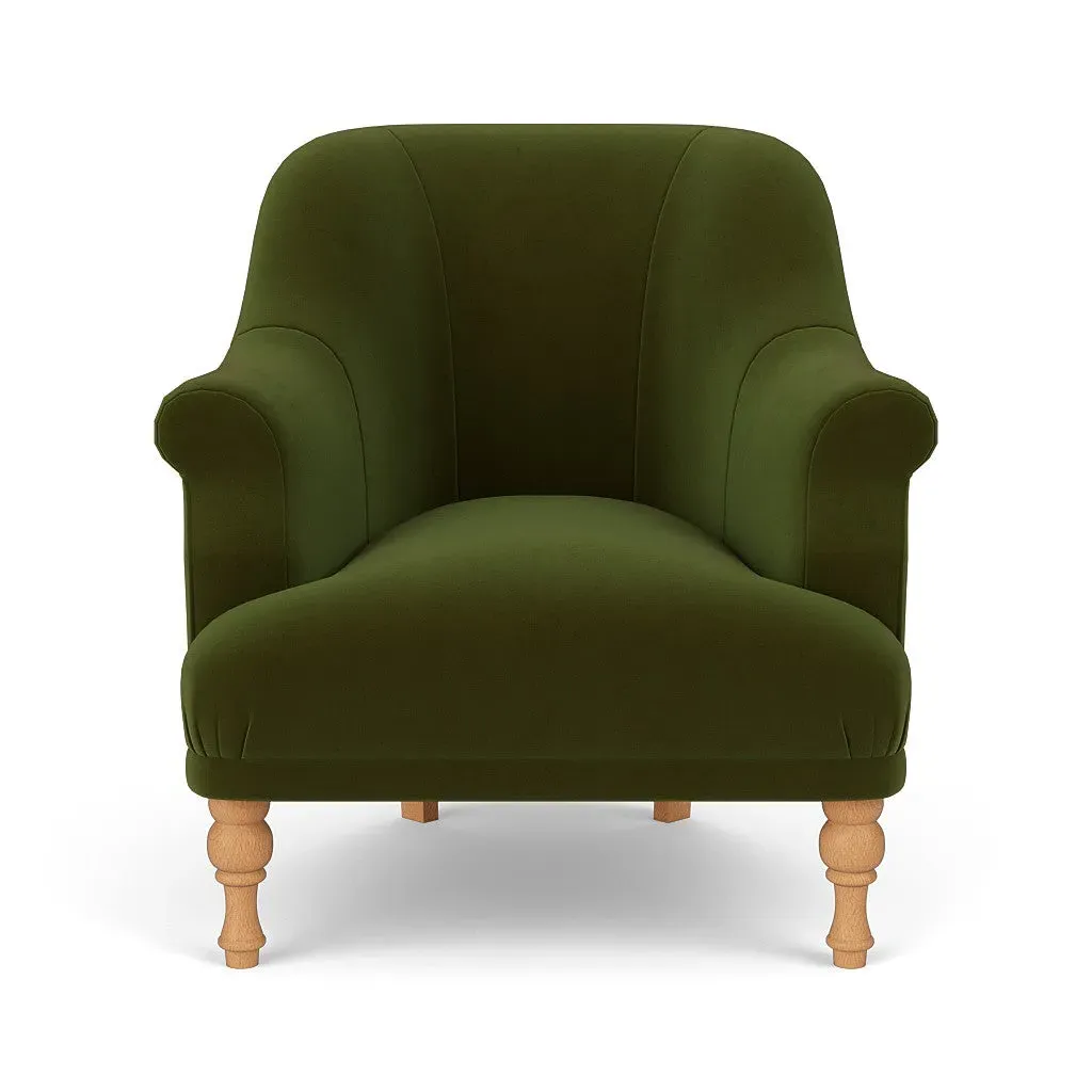Armchair - Forest Green, Matt Velvet