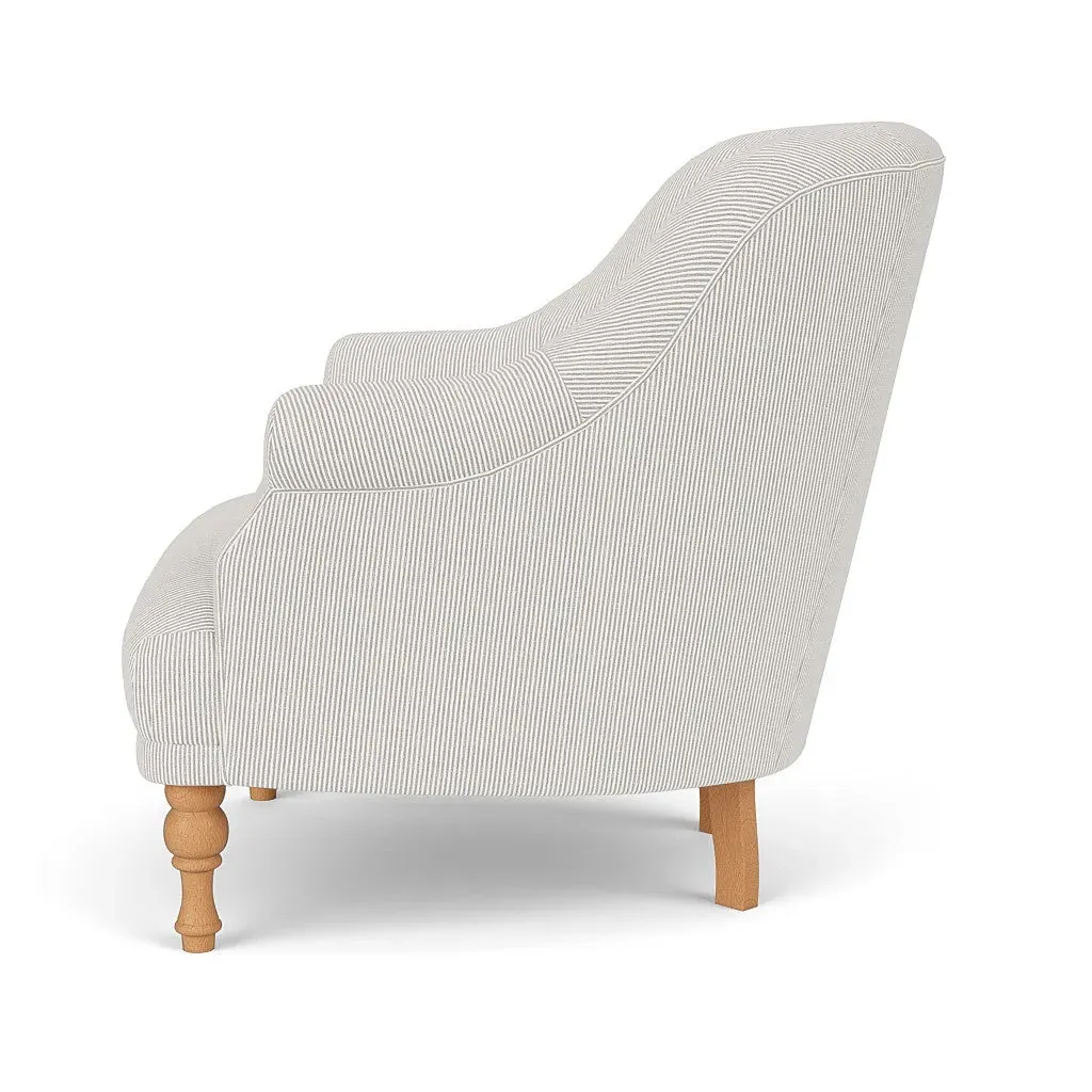 Armchair - Grey, Broadway Stripe