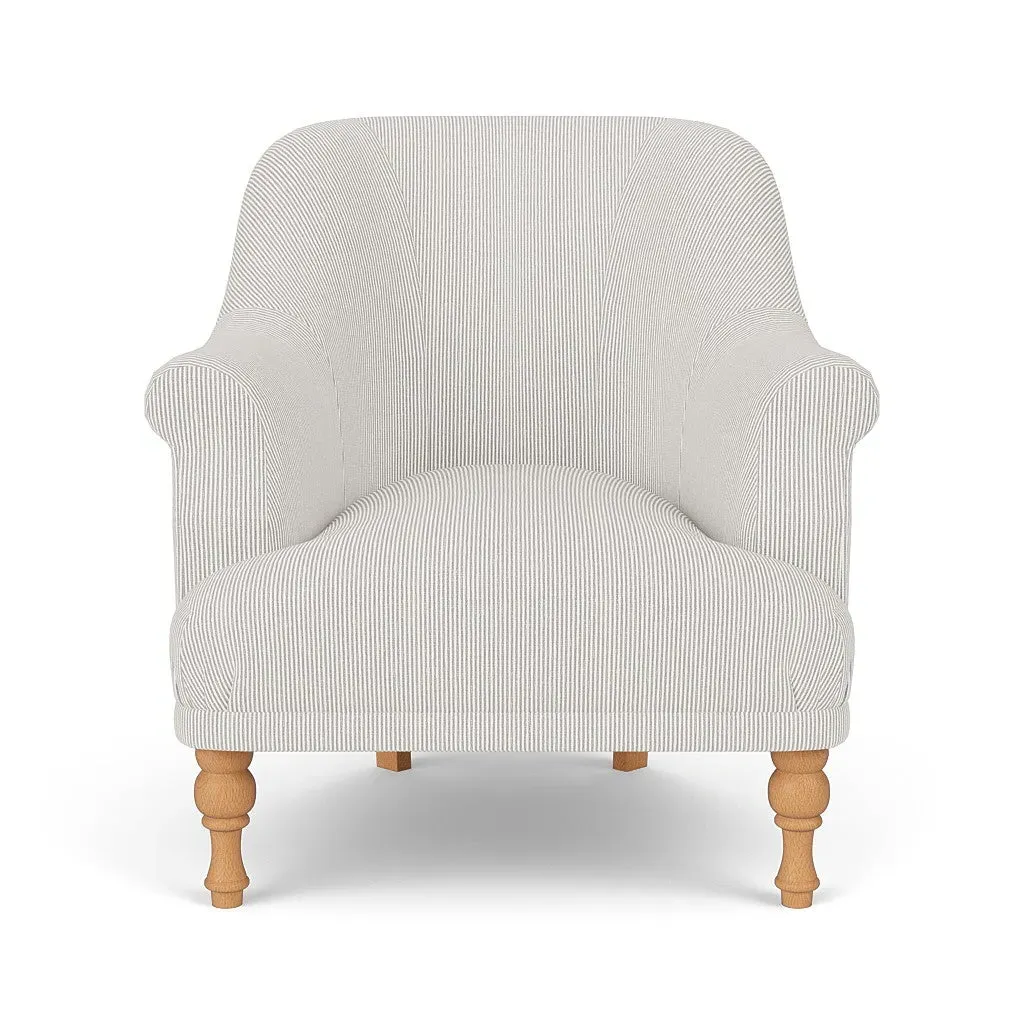 Armchair - Grey, Broadway Stripe