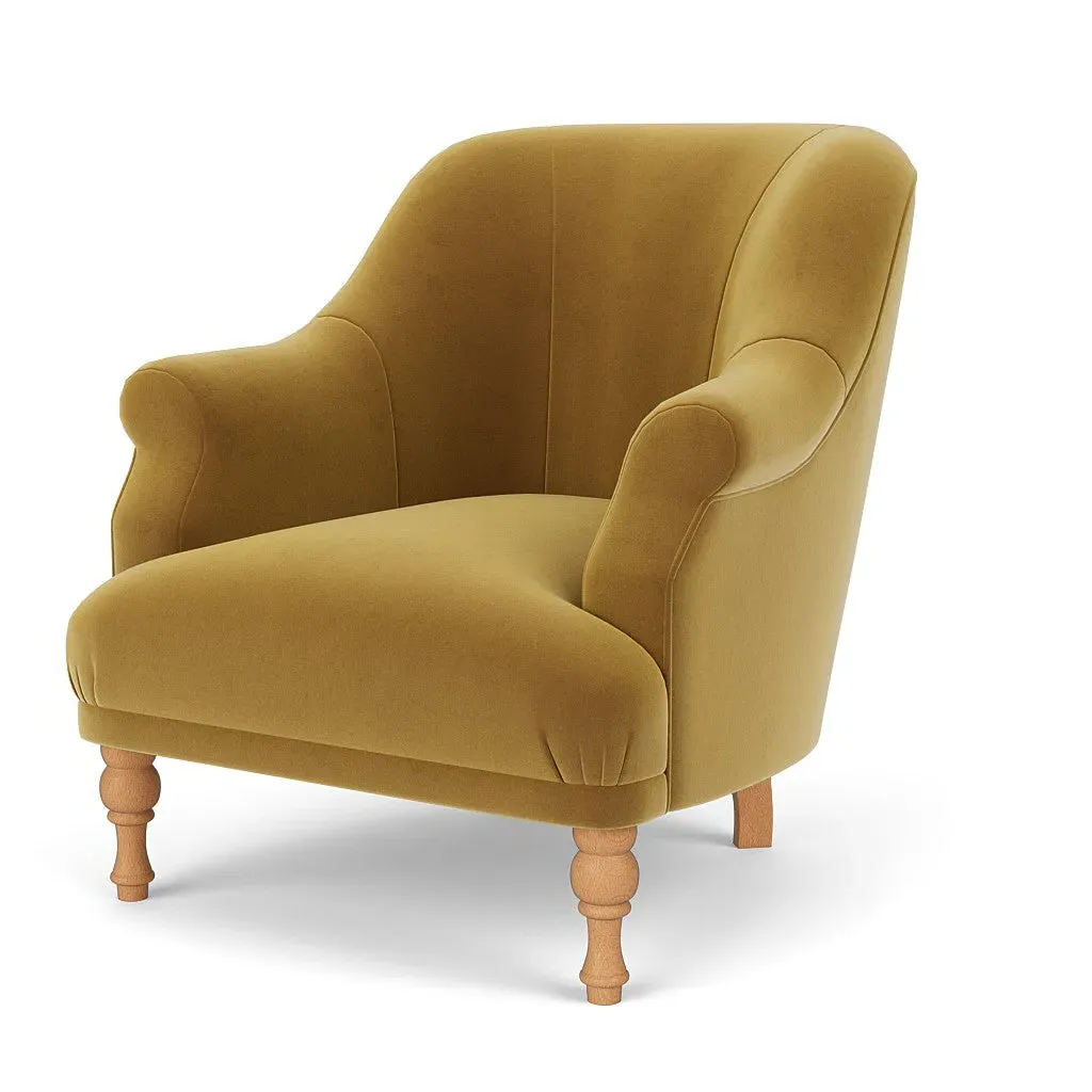 Armchair - Mustard, Matt Velvet