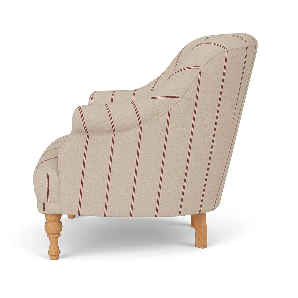 Armchair - Raspberry, Compton Stripe