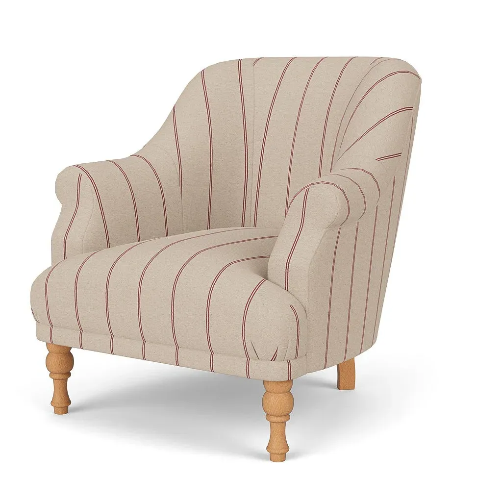 Armchair - Raspberry, Compton Stripe