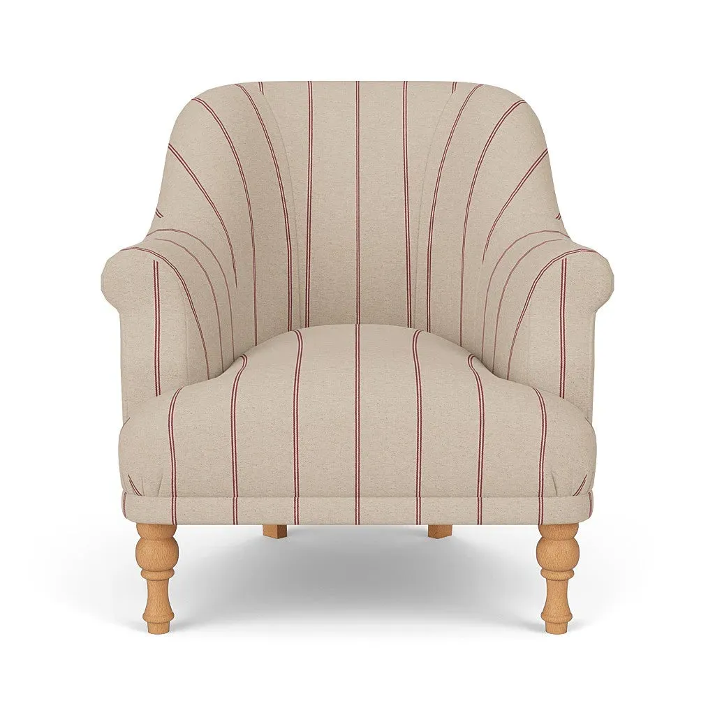Armchair - Raspberry, Compton Stripe