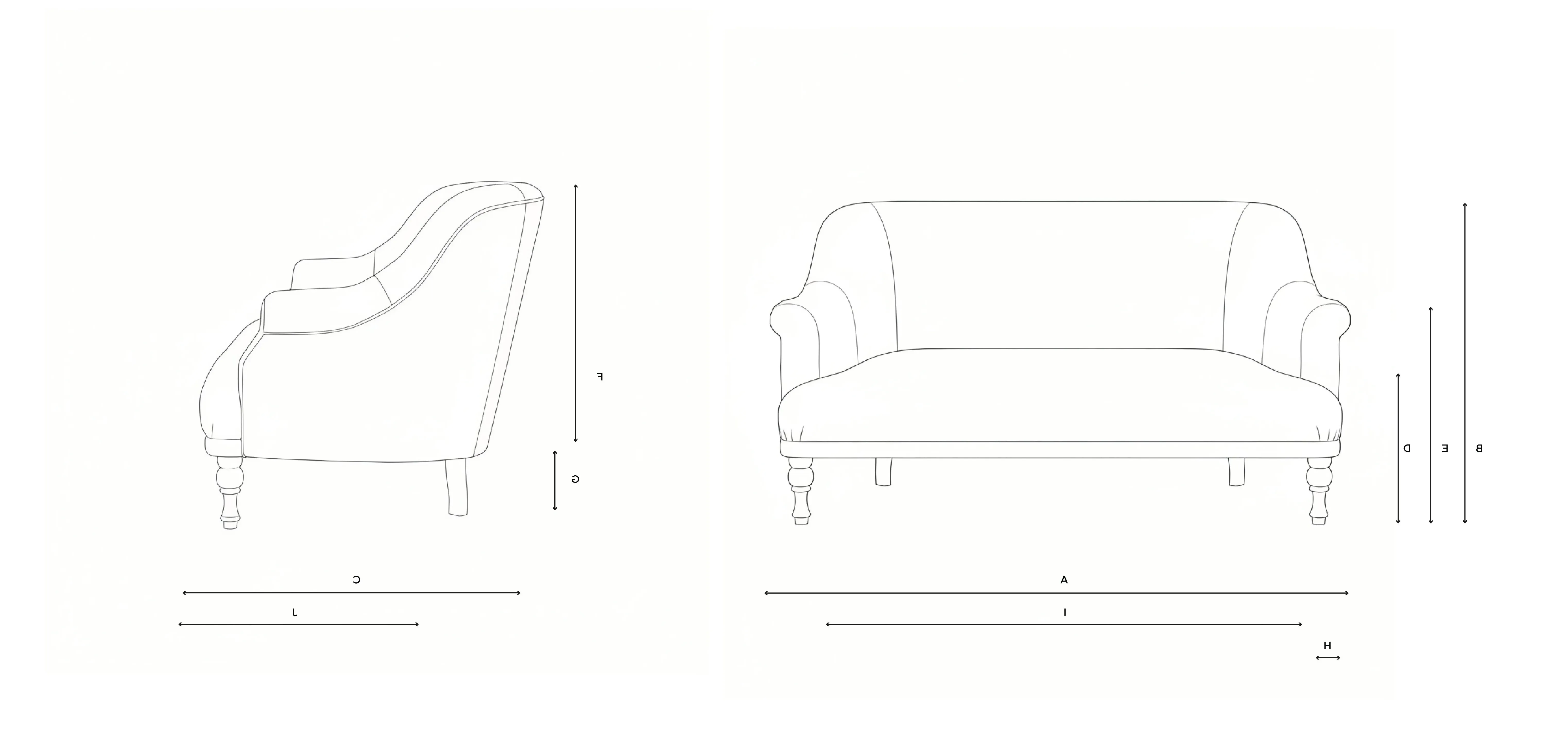 Compton Stripe 2-Seater Sofa - Charcoal by The Cotswold Company, image 4