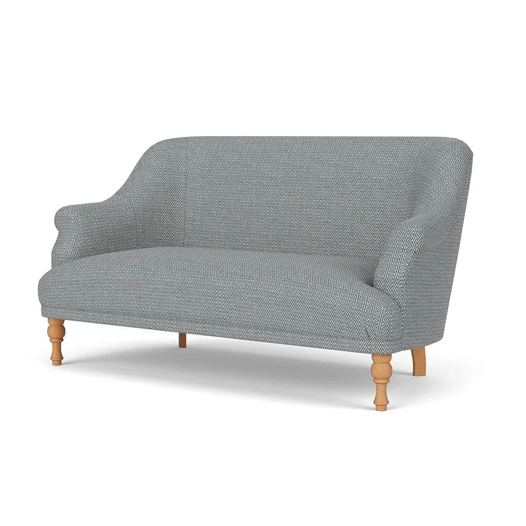 Everett 2-Seater Sofa - Navy, Herringbone Weave