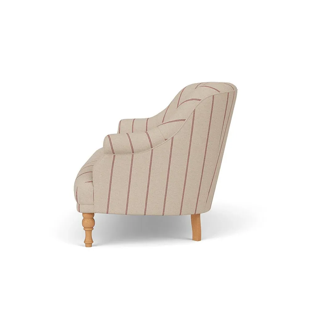 Everett 2-Seater Sofa - Raspberry, Compton Stripe