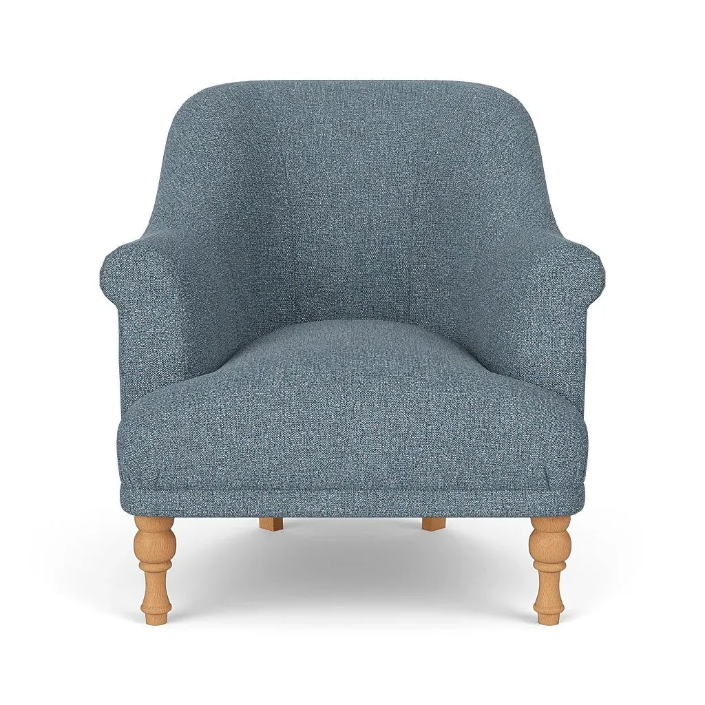 Everett Armchair - Mid Blue, Aquaclean Oxford