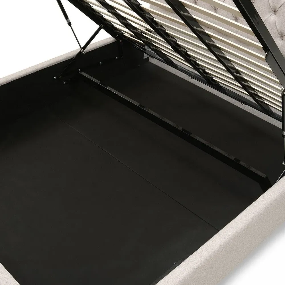 Evesham King Size Ottoman Bed with Storage - Natural, Tweed