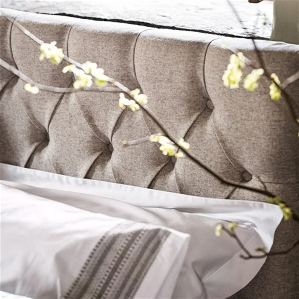 King Size Bed Frame - Natural Tweed