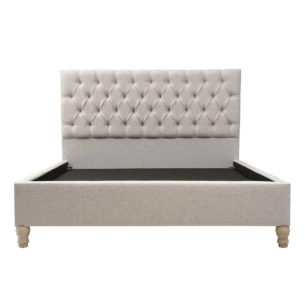 King Size Bed Frame - Natural Tweed