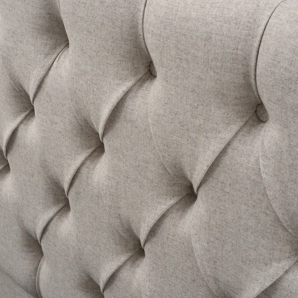 King Size Bed Frame - Natural Tweed