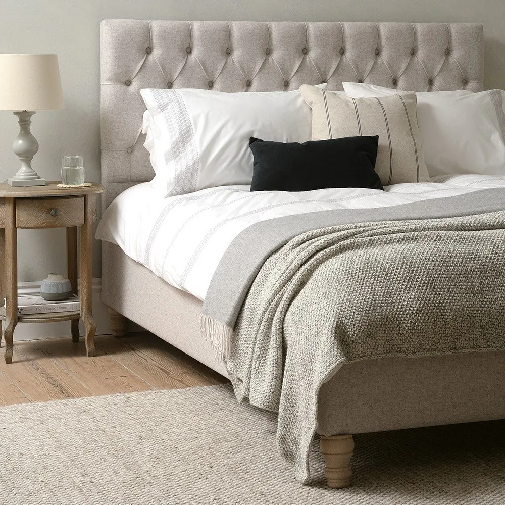 King Size Bed Frame - Natural Tweed