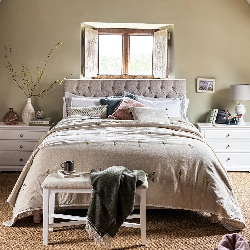 Super King Size Bed Frame - Natural Tweed