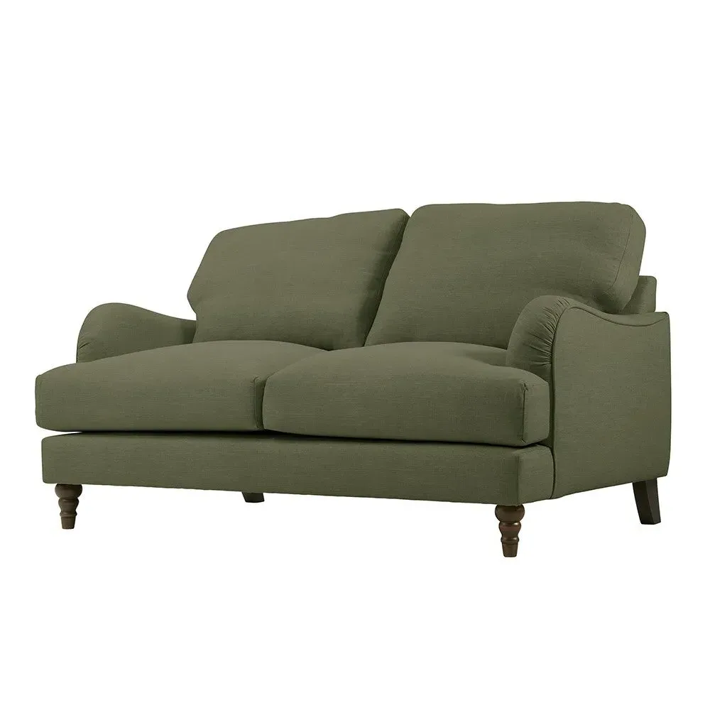 Burton Large 2-Seater Sofa - Forest Green, House Linen Mix
