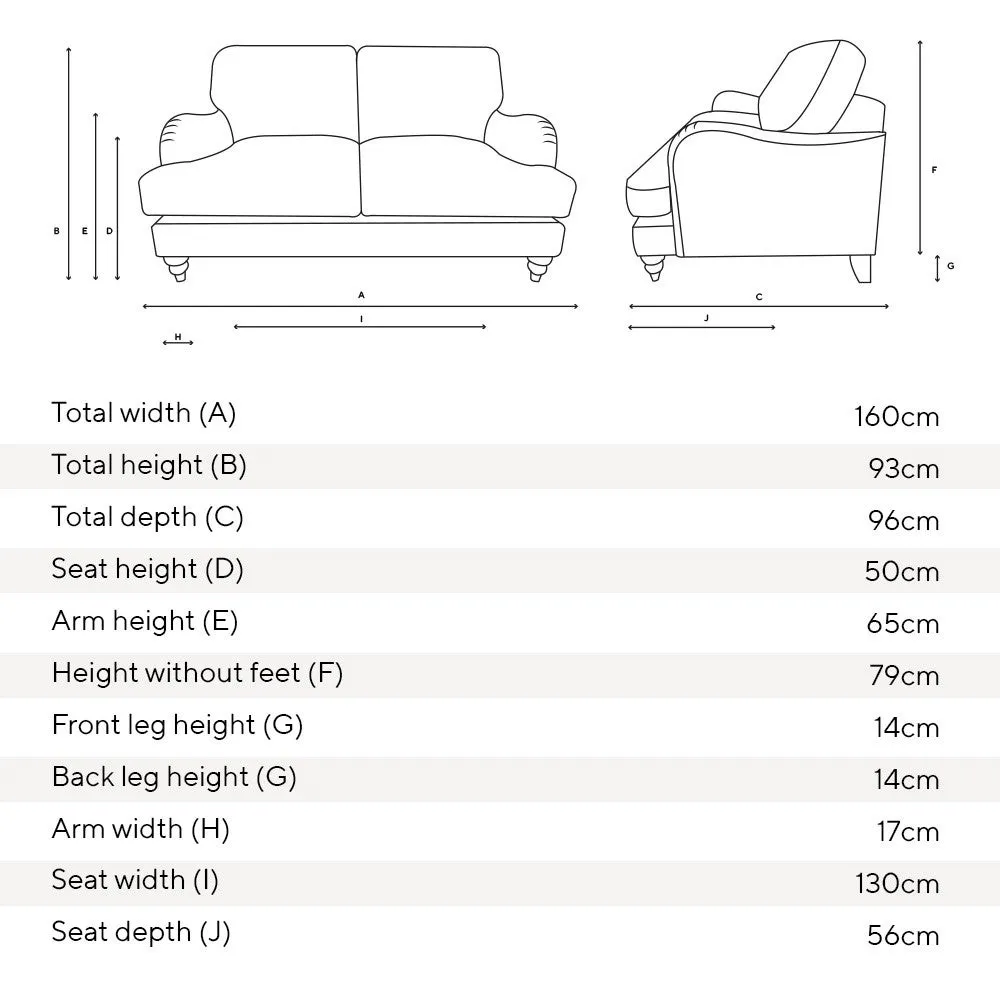 Burton Large 2-Seater Sofa - Forest Green, House Linen Mix