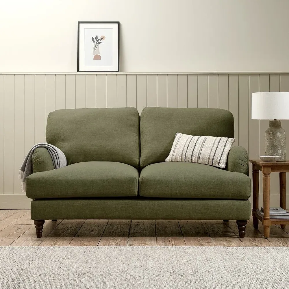 Burton Large 2-Seater Sofa - Forest Green, House Linen Mix