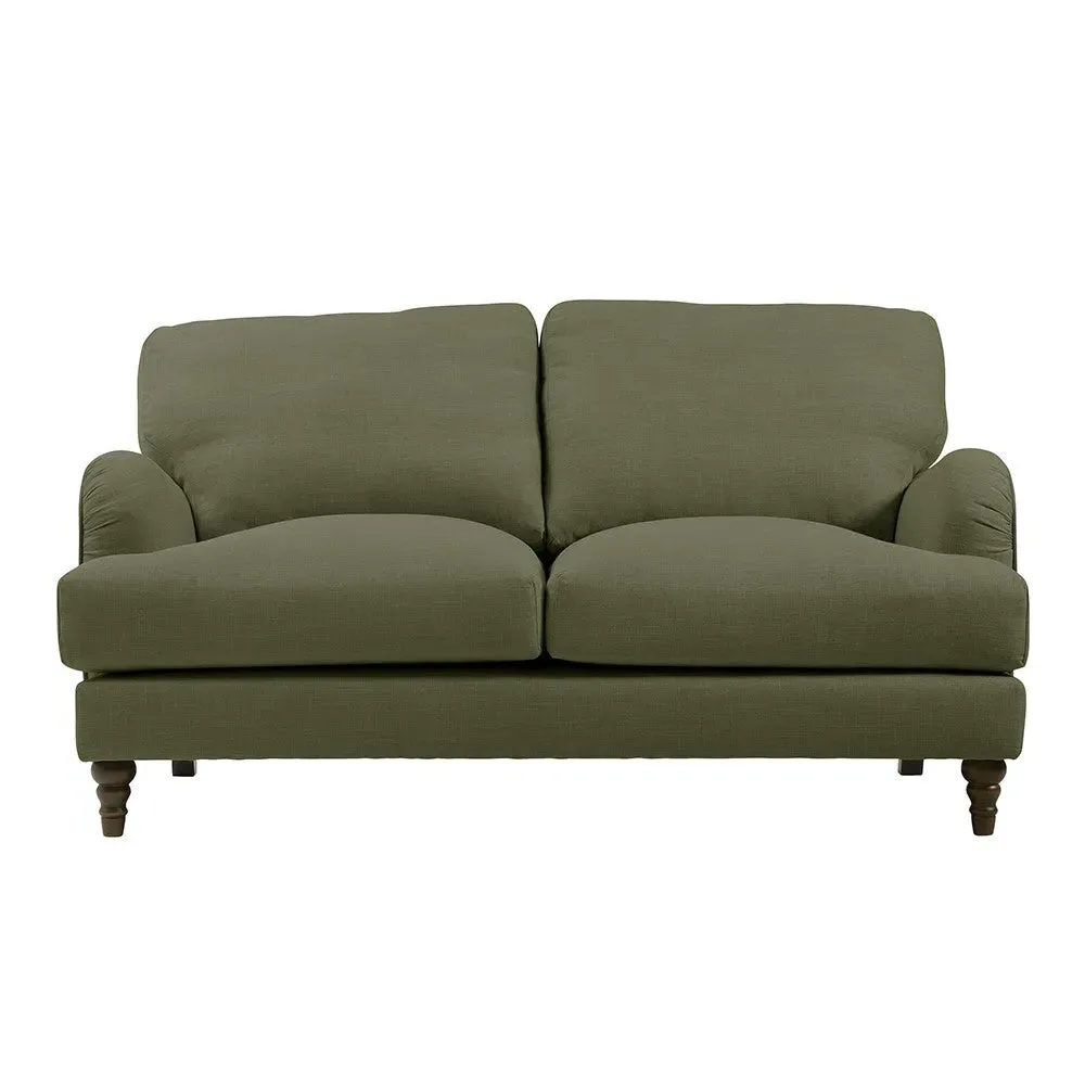 Burton Large 2-Seater Sofa - Forest Green, House Linen Mix