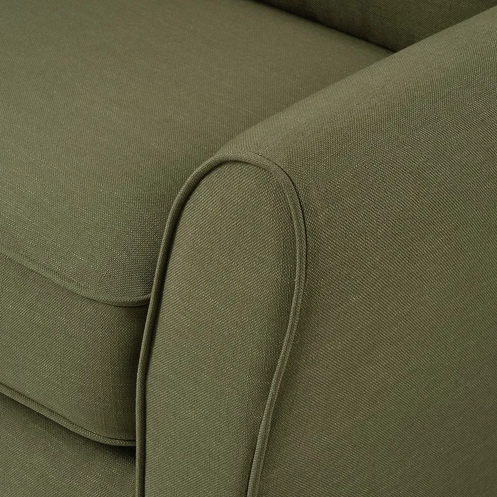 Fletcher Large 2-Seater Sofa - Forest Green, House Linen Mix