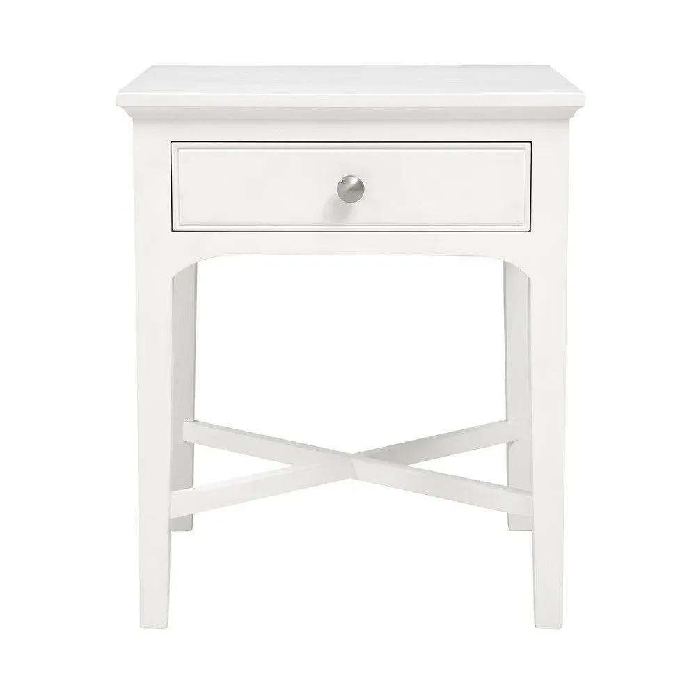 Fairford 1 Drawer Bedside Table - Soft White