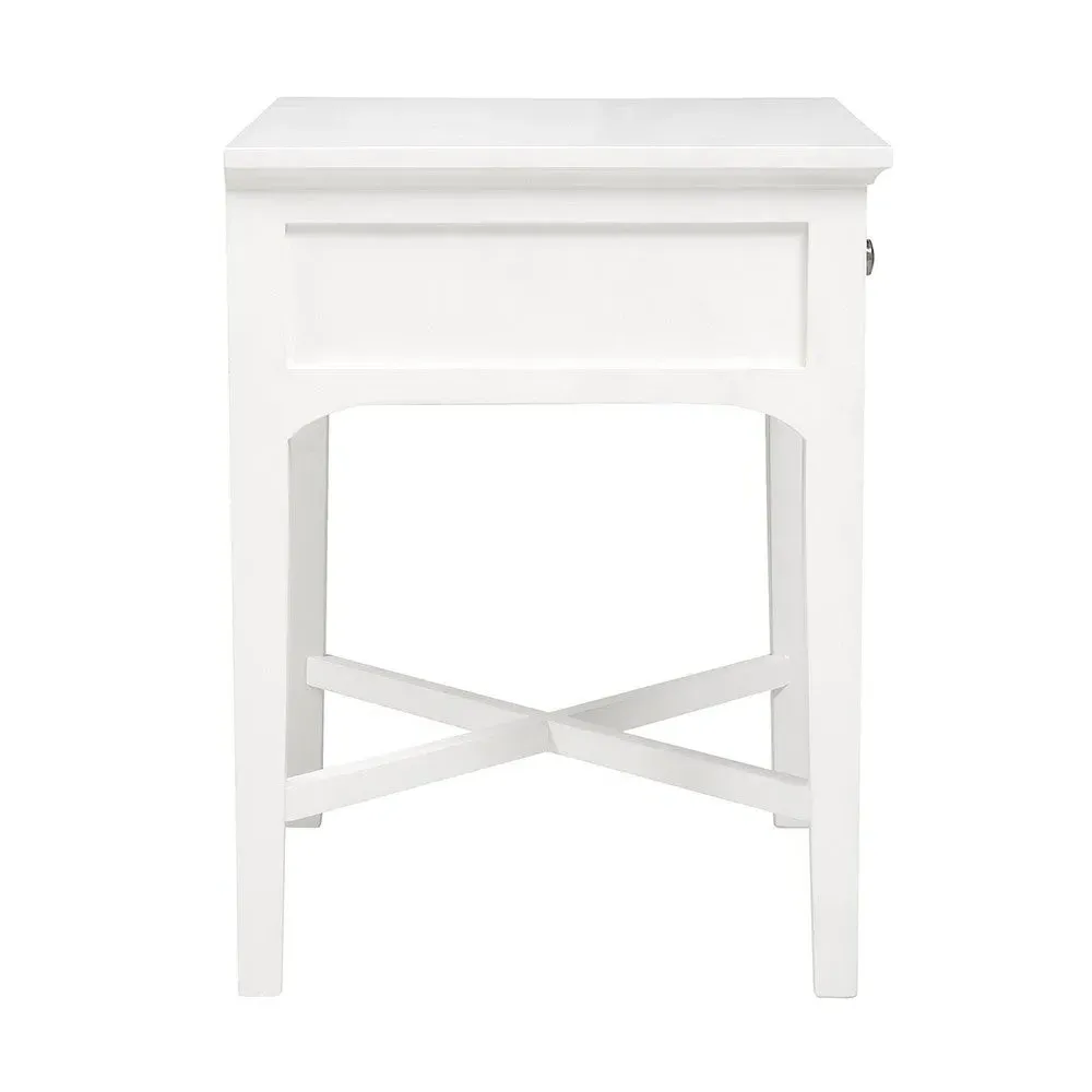 Fairford 1 Drawer Bedside Table - Soft White