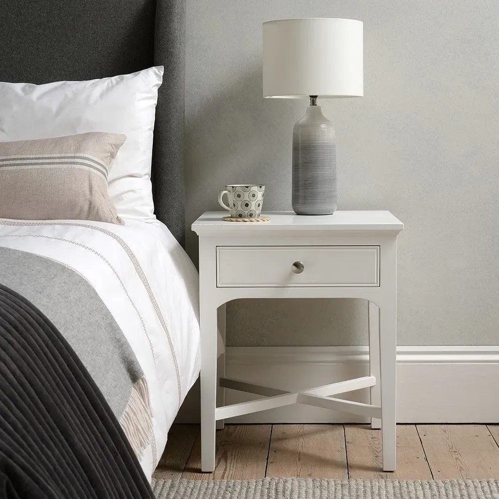 Fairford 1 Drawer Bedside Table - Soft White image