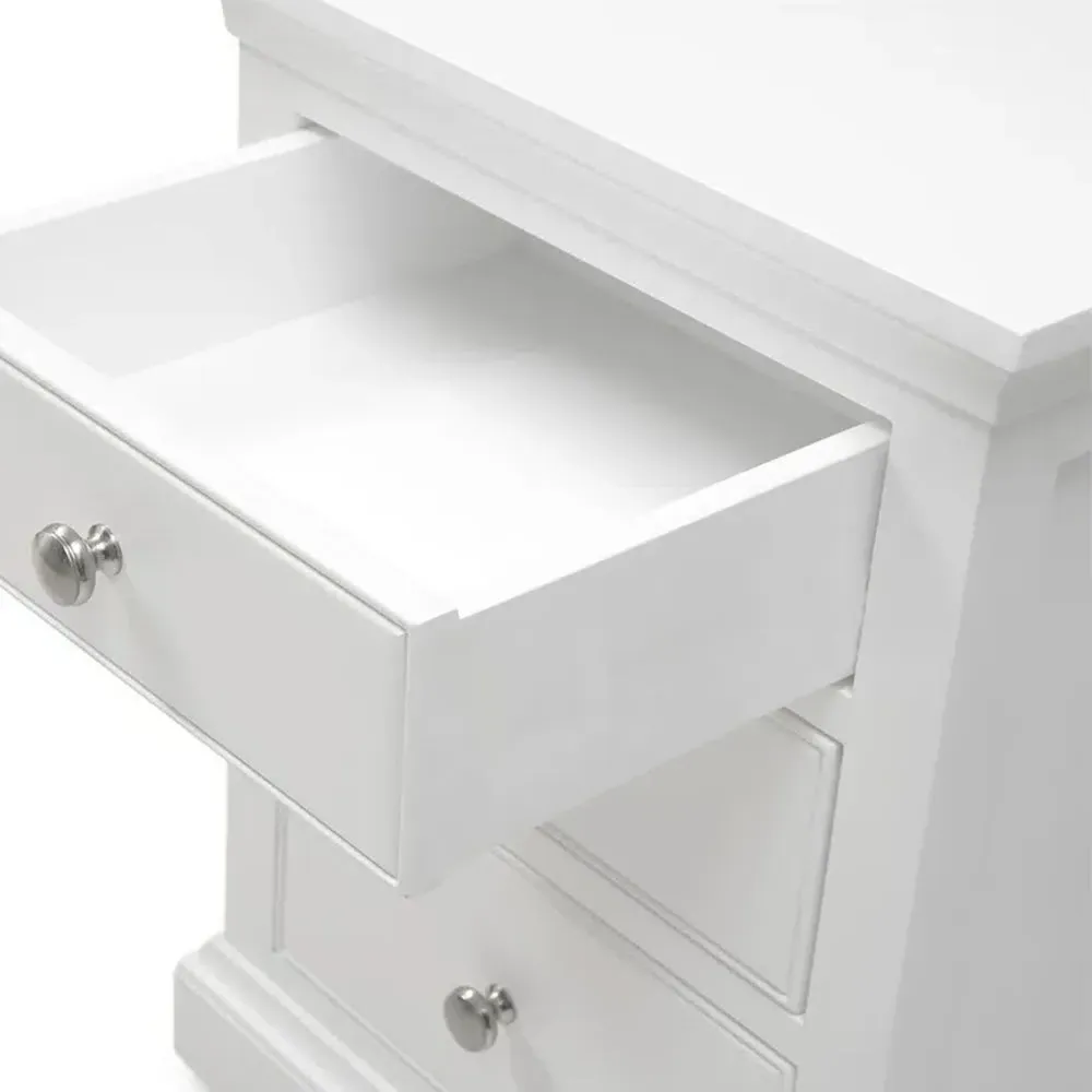 Fairford 3 Drawer Bedside Table - Soft White