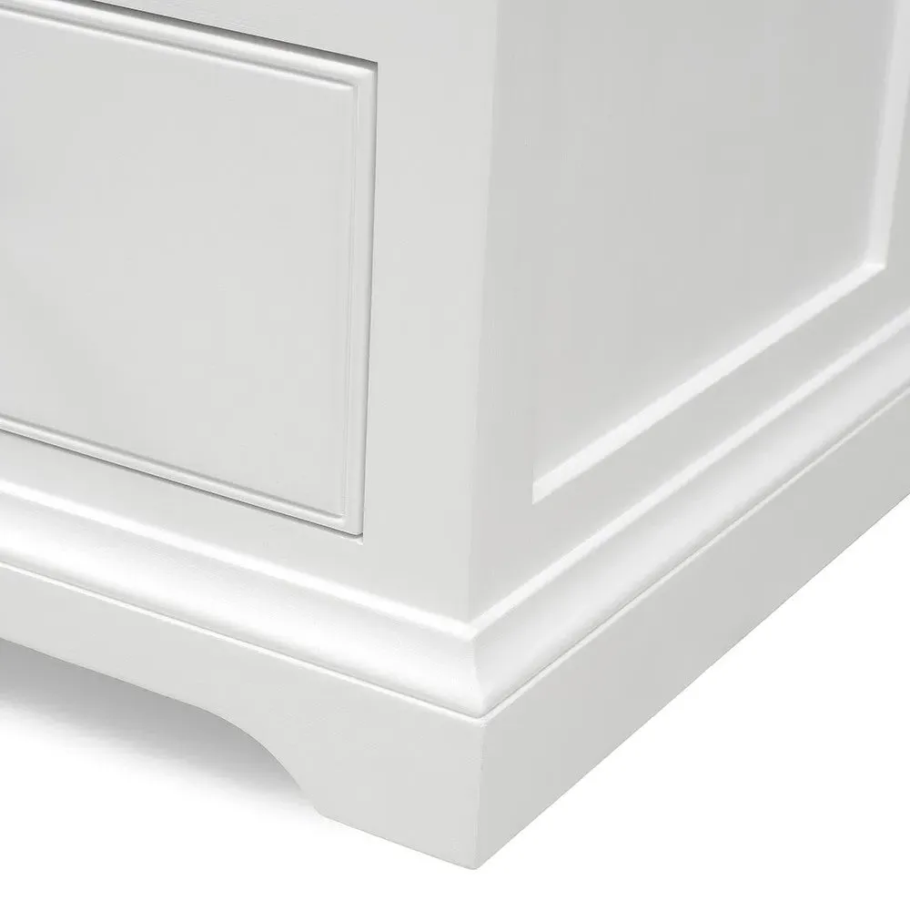 Fairford 3 Drawer Bedside Table - Soft White