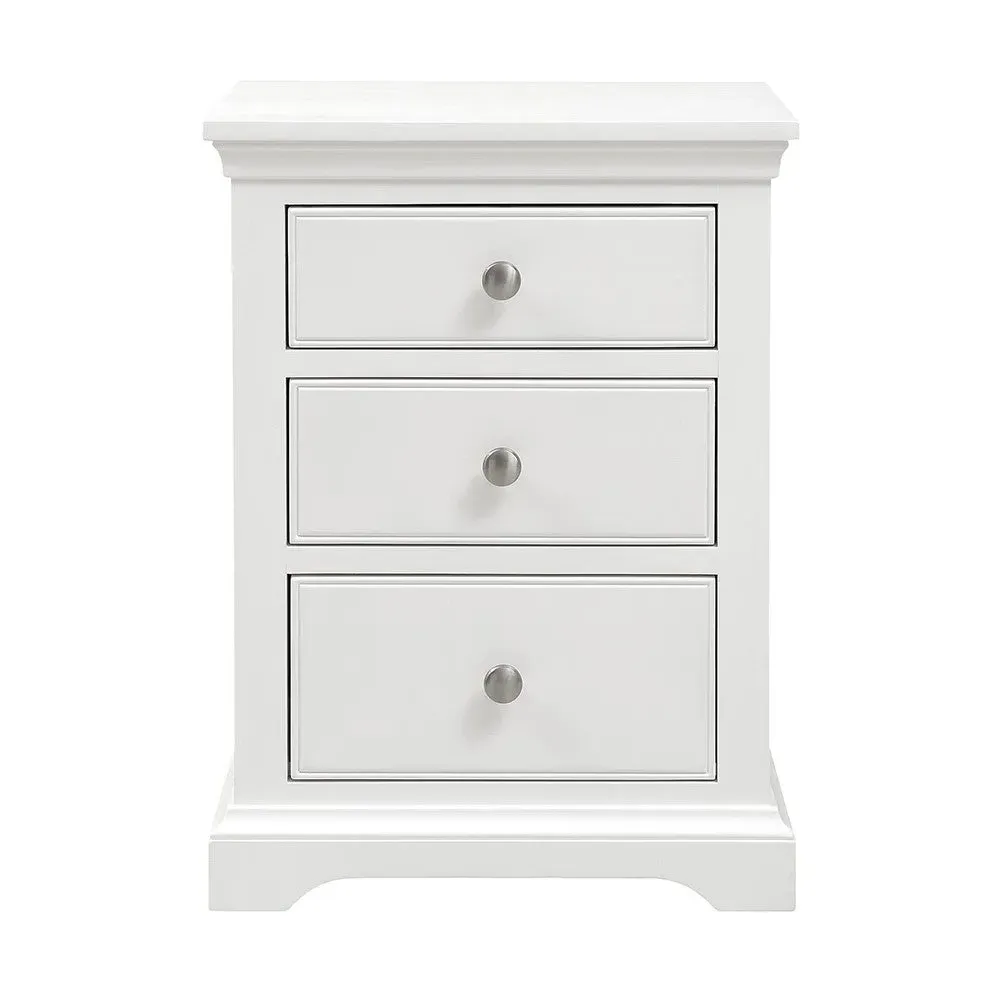 Fairford 3 Drawer Bedside Table - Soft White image