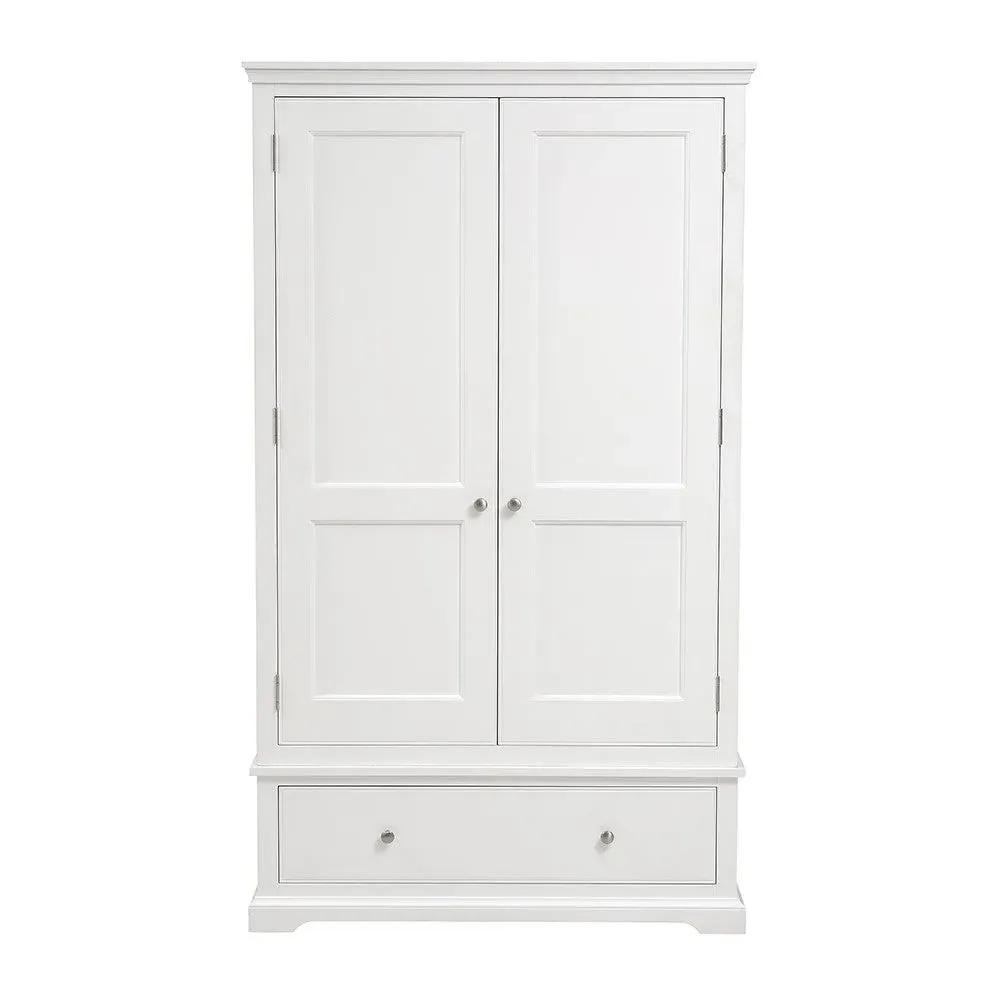 Fairford Double Wardrobe with Drawers - Soft White