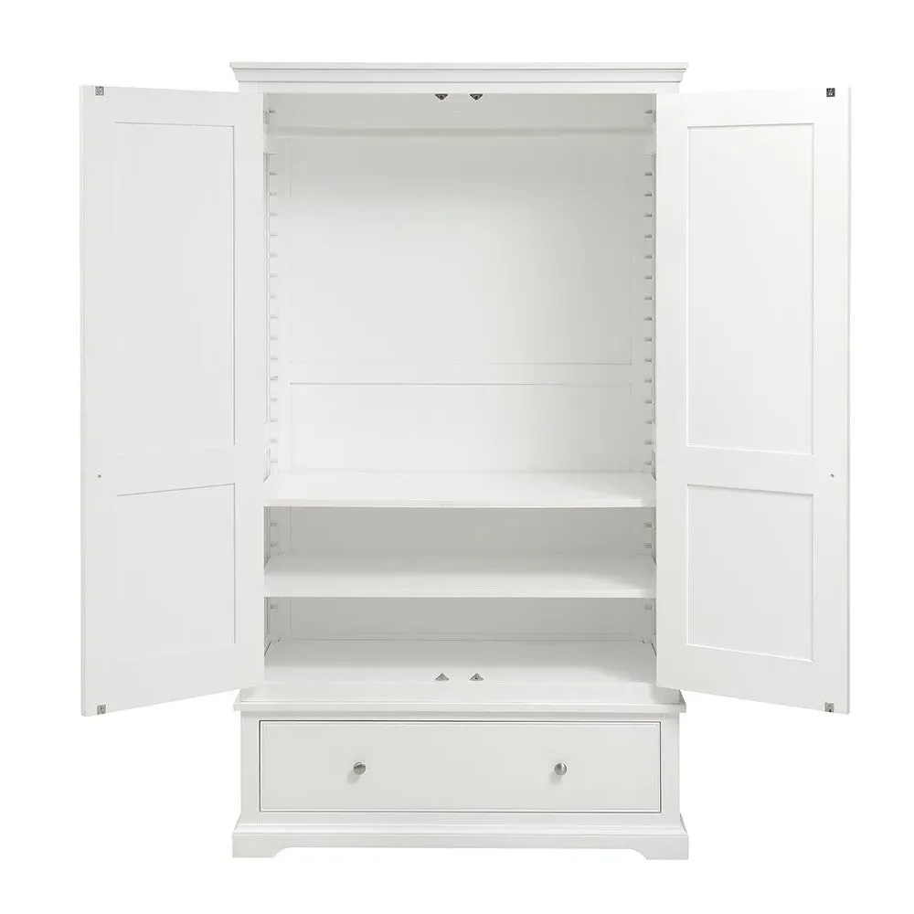 Fairford Double Wardrobe with Drawers - Soft White