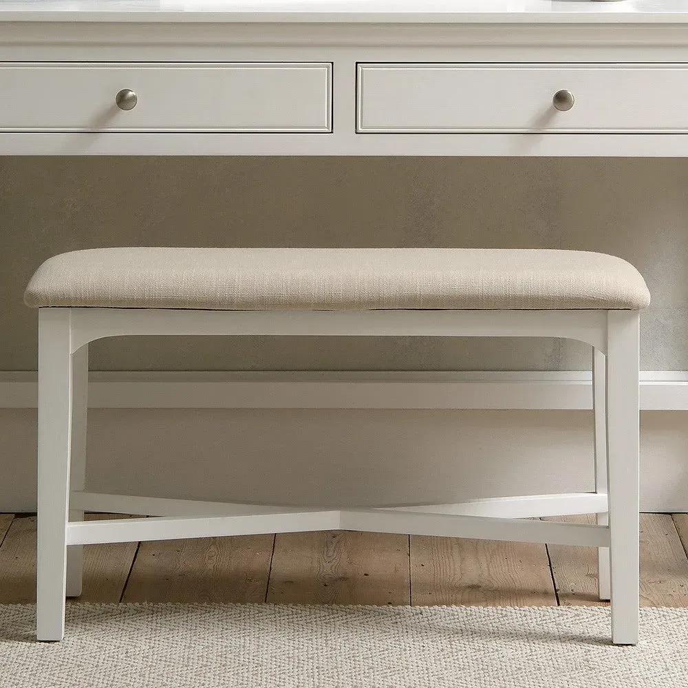 Fairford Dressing Table Stool - Soft White