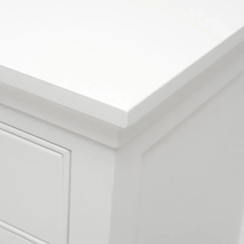 Fairford Large 3 Drawer Bedside Table - Soft White