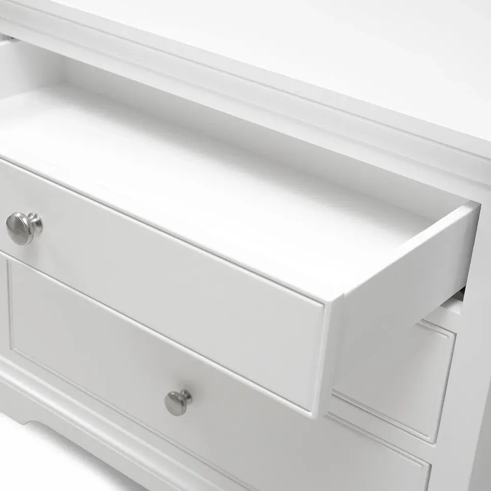 Fairford Large 3 Drawer Bedside Table - Soft White