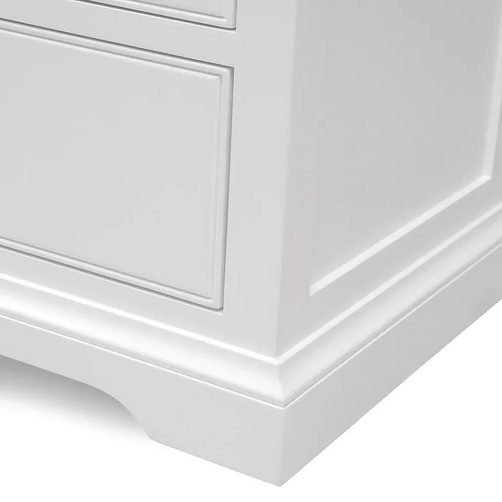 Fairford Large 3 Drawer Bedside Table - Soft White