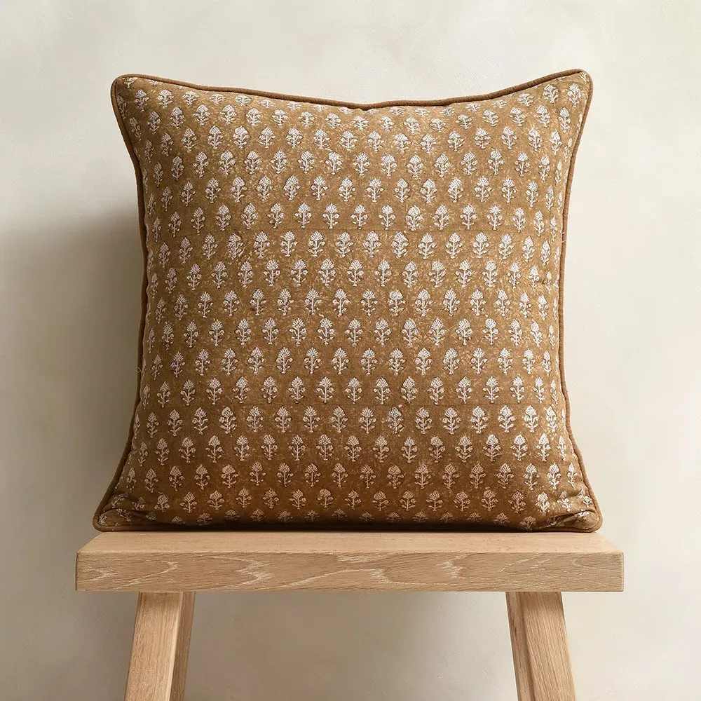 The Cotswold Company Block Print Cushion - Spice alternate view